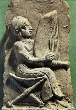 Man Playing Harp
